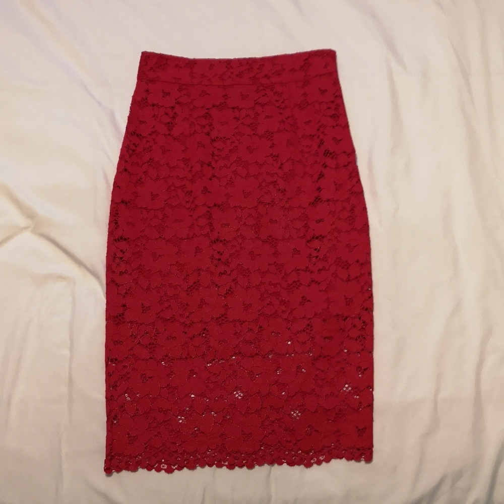 Marciano Red Lace Skirt Size 0